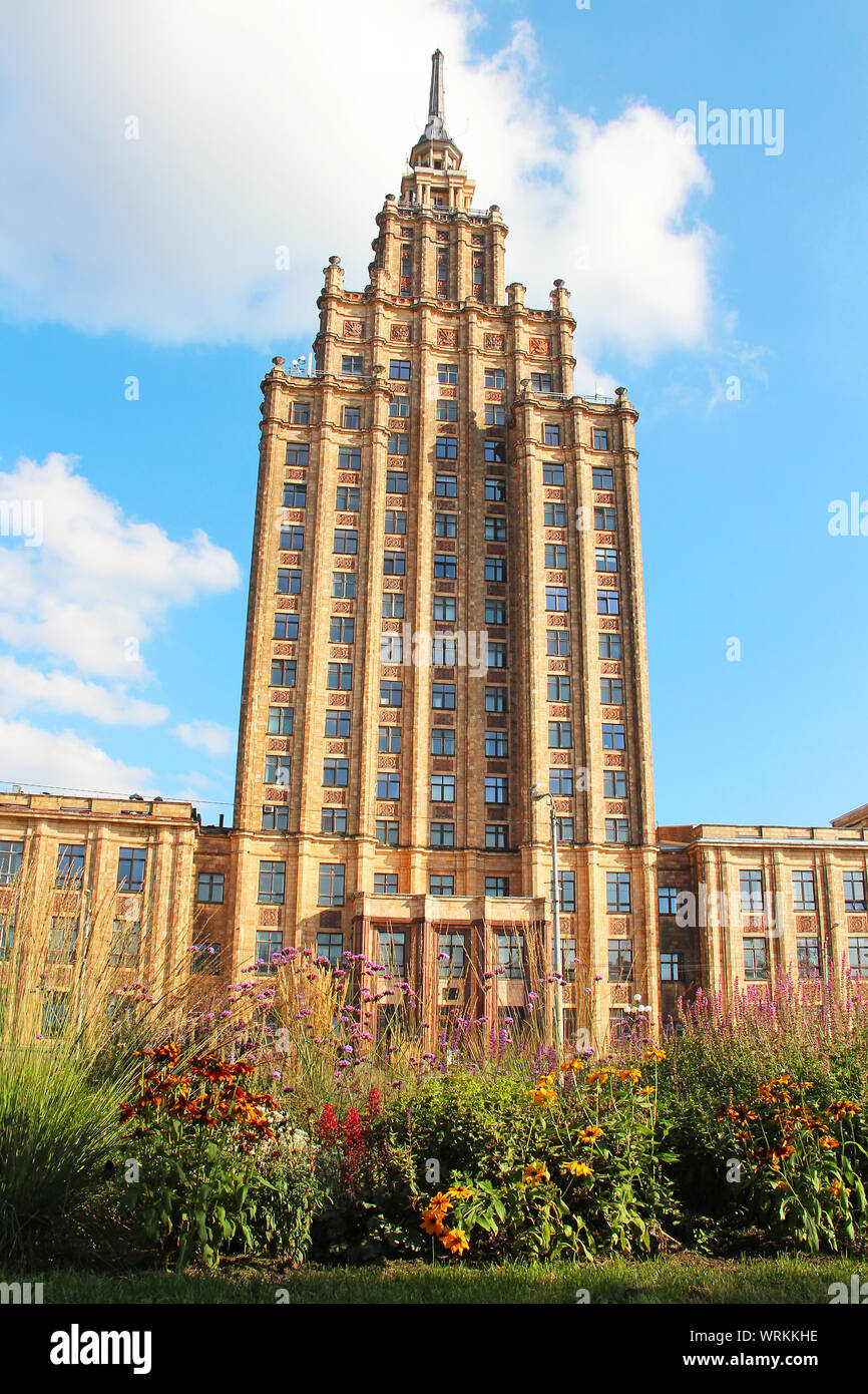Bâtiment de l'Académie des sciences de Lettonie, Riga, Lettonie Banque D'Images