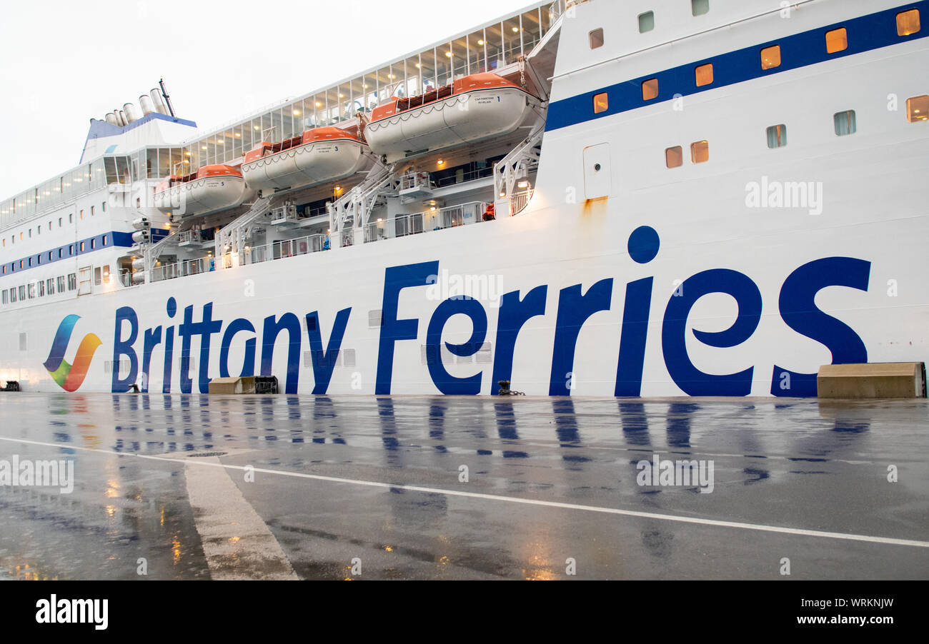 Brittany Ferries MV Cap Finistère amarré au port de ferries de Bilbao, Espagne, Europe Banque D'Images