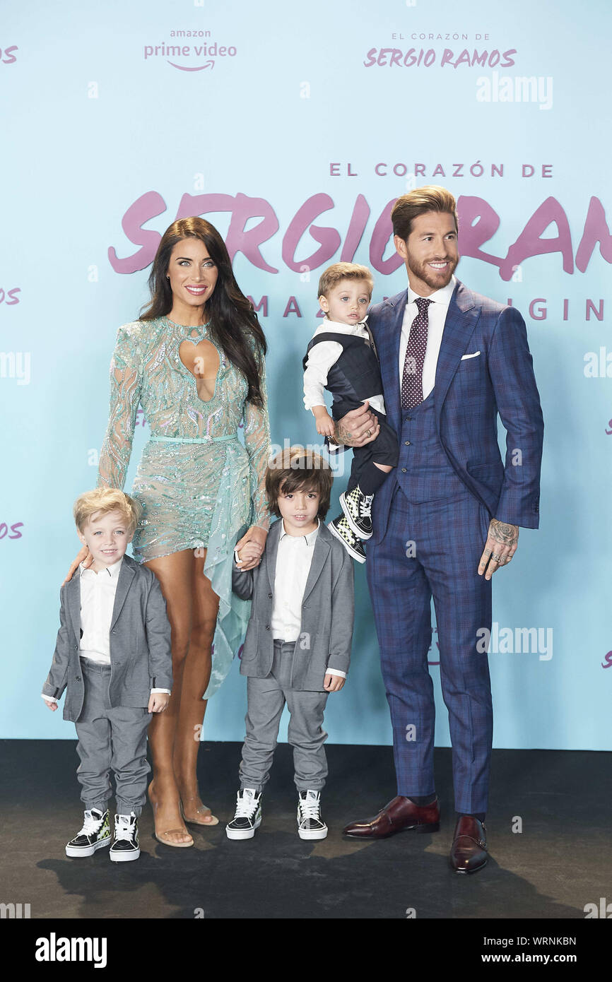 10 septembre 2019, Madrid, Madrid, Espagne : Pilar Rubio, Sergio Ramos, Alejandro Ramos Rubio, Marco Ramos Rubio, Sergio Ramos Rubio assiste à "Le coeur de Sergio Ramosâ€™ film en première mondiale au Musée Reina Sofia le 10 septembre 2019 à Madrid, Espagne (Image Crédit : © Jack Abuin/Zuma sur le fil) Banque D'Images