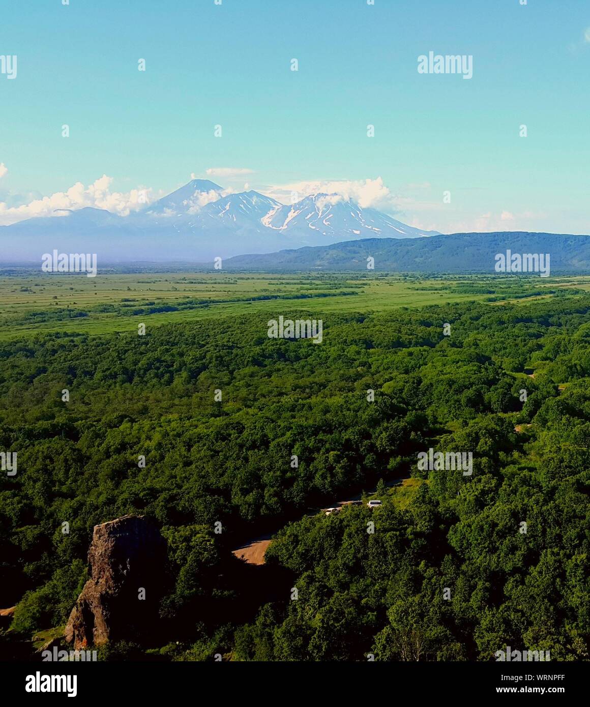 Vue panoramique sur la péninsule du Kamtchatka Banque D'Images