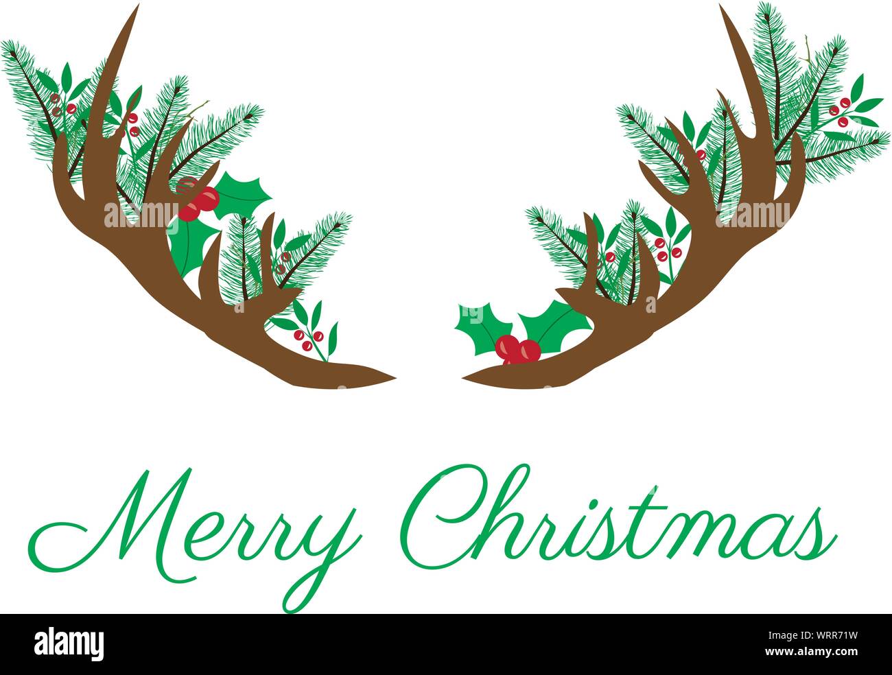 Vector illustration de bois de sapin de Noël avec des branches d'arbre. Illustration de Vecteur