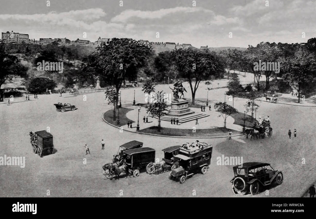 Entrée de Central Park à la 5ème Avenue et 59th Street, New York City, vers 1915 Banque D'Images