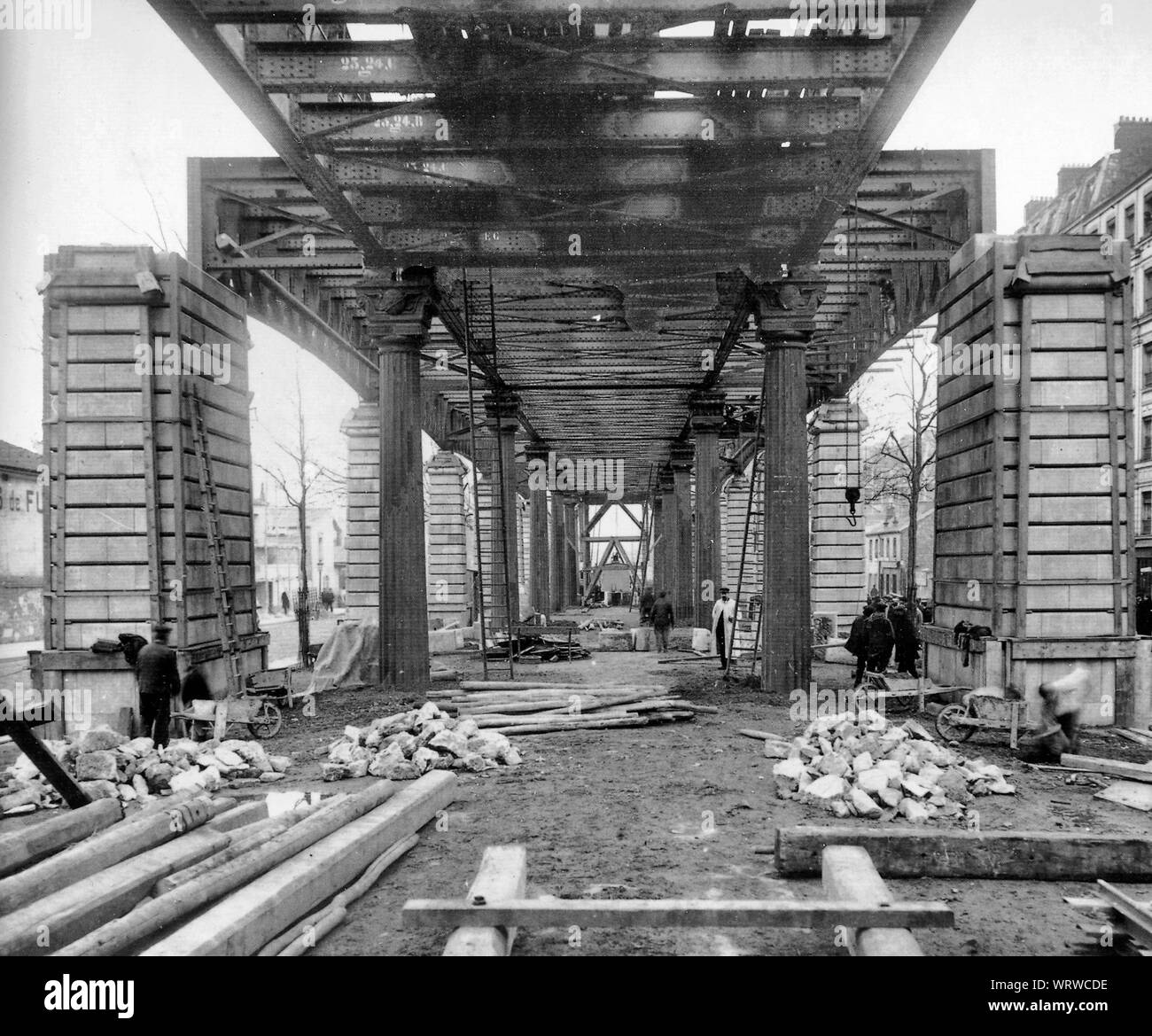 Station Chevalieret en construction Ste Armand Moisant, autour de 1905, Banque D'Images