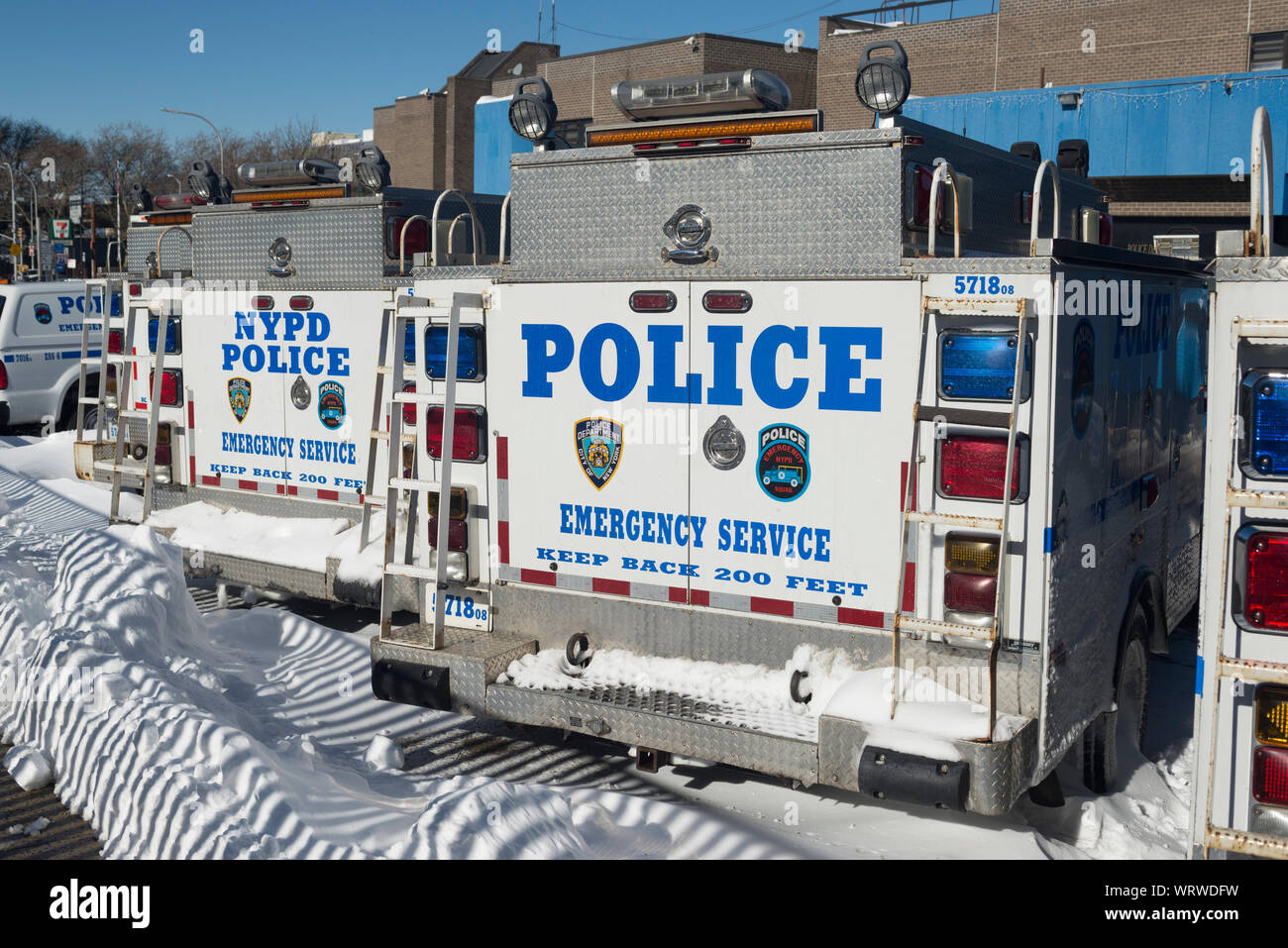 Véhicules d'urgence NYPD à Brooklyn, New York Banque D'Images