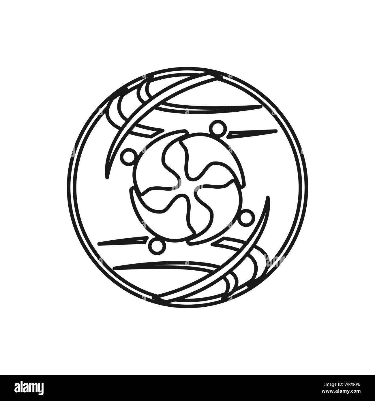 Les gens du monde d'équipe Engagement Ensemble Logo Contour Illustration de Vecteur