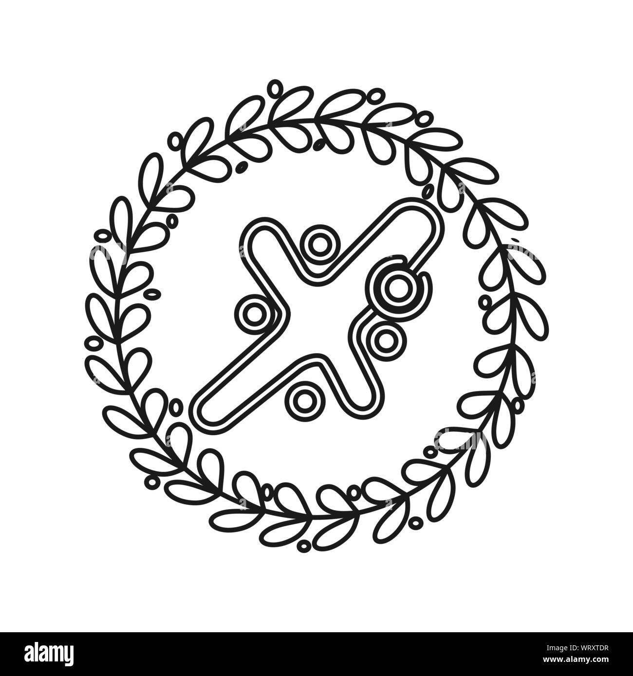 La rotation de la feuille d'engagement des gens d'équipe ensemble Logo Contour Illustration de Vecteur