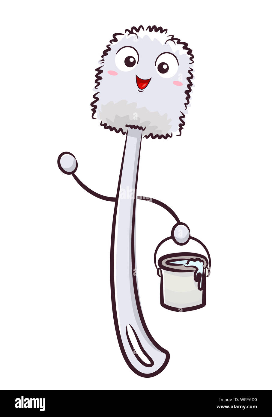 Illustration d'une brosse wc Mascot tenant un seau d'eau Photo Stock - Alamy