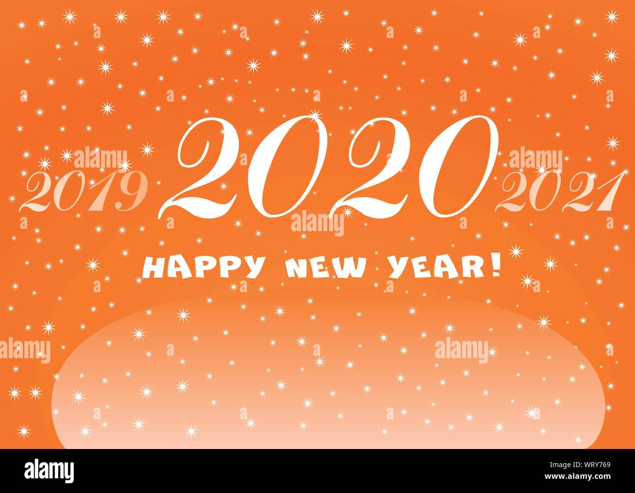 2020 Bonne Année sur fond orange. Illustration de Vecteur