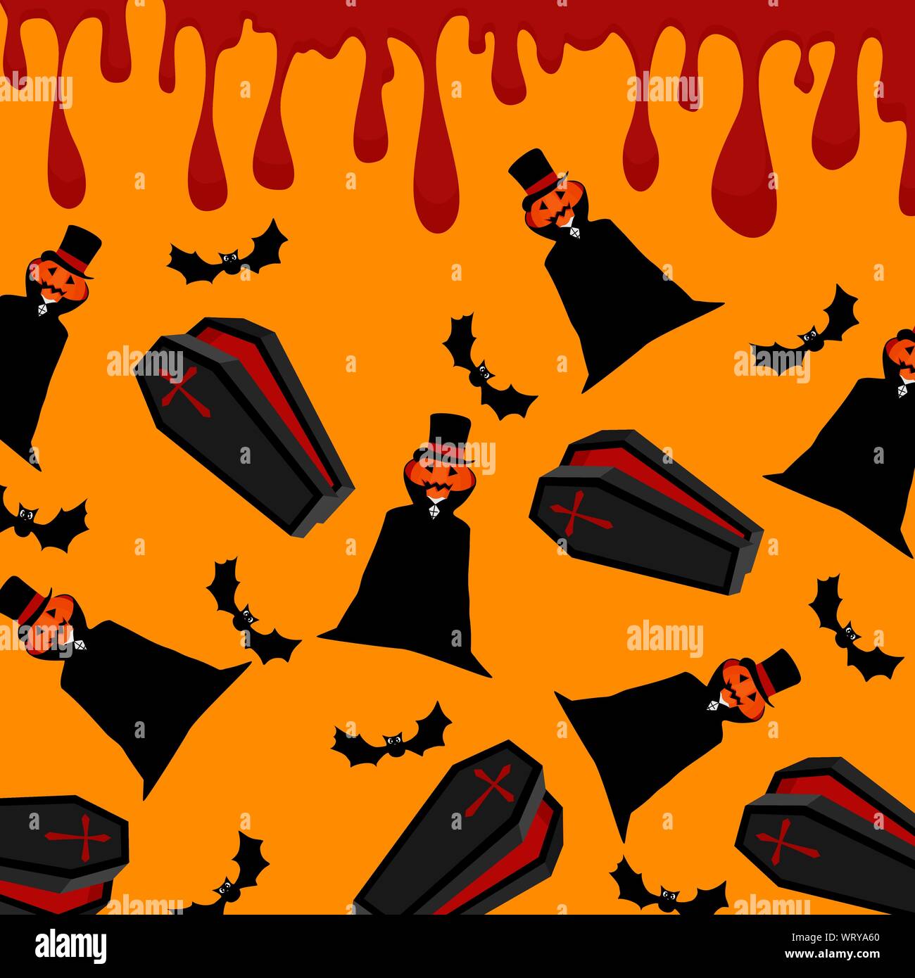 Happy Halloween background vector illustration,couper ensemble avec personnages de ￼ Illustration de Vecteur