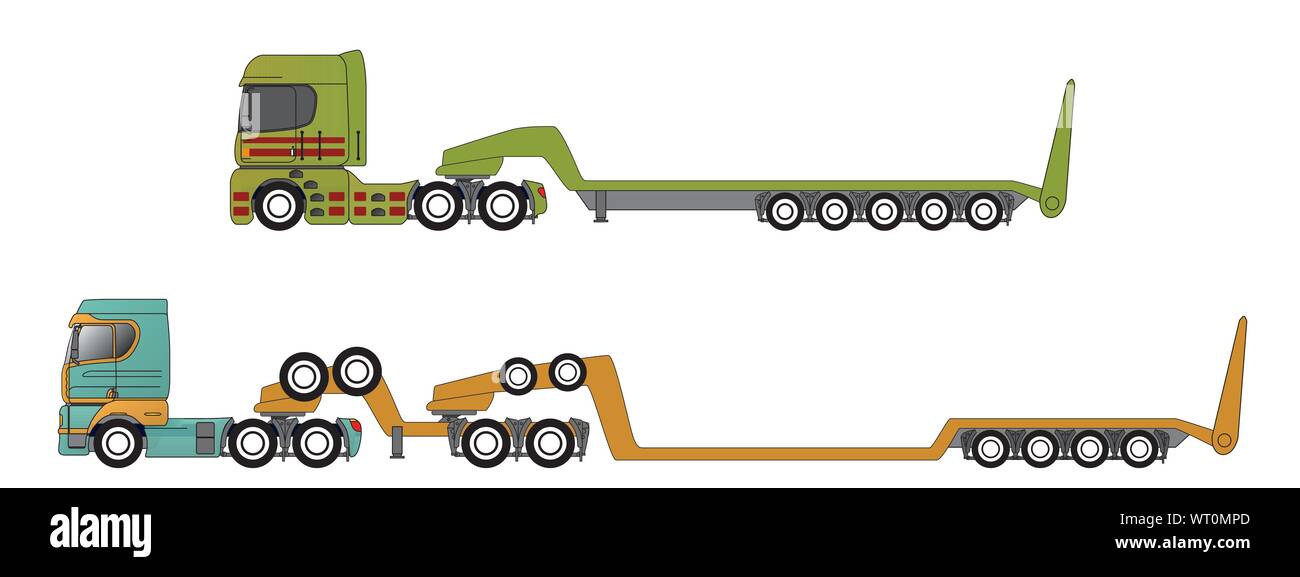 Les camions de transport et de l'embonpoint surdimensionnée Illustration de Vecteur