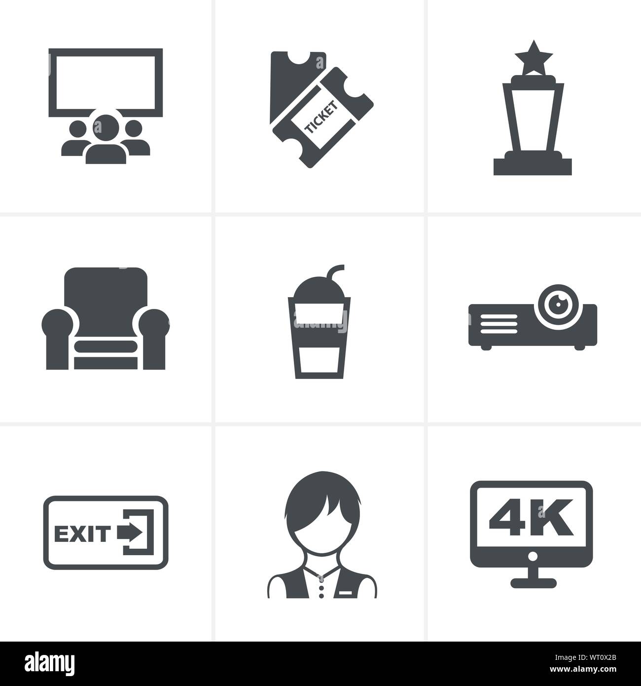 Cinéma et film icons set Illustration de Vecteur