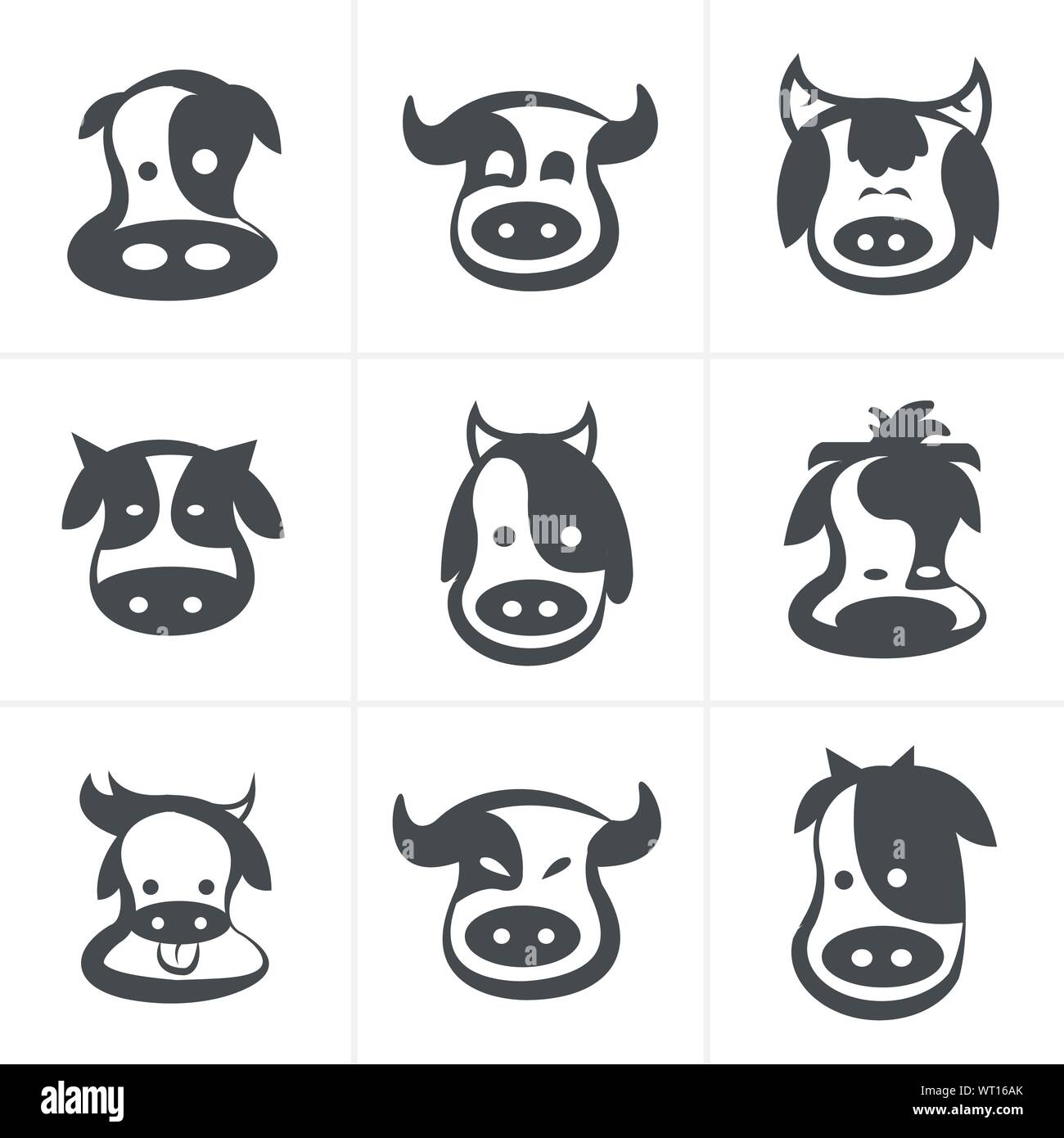 Ensemble de symboles vache. Vector illustration. ensemble d'icônes Illustration de Vecteur