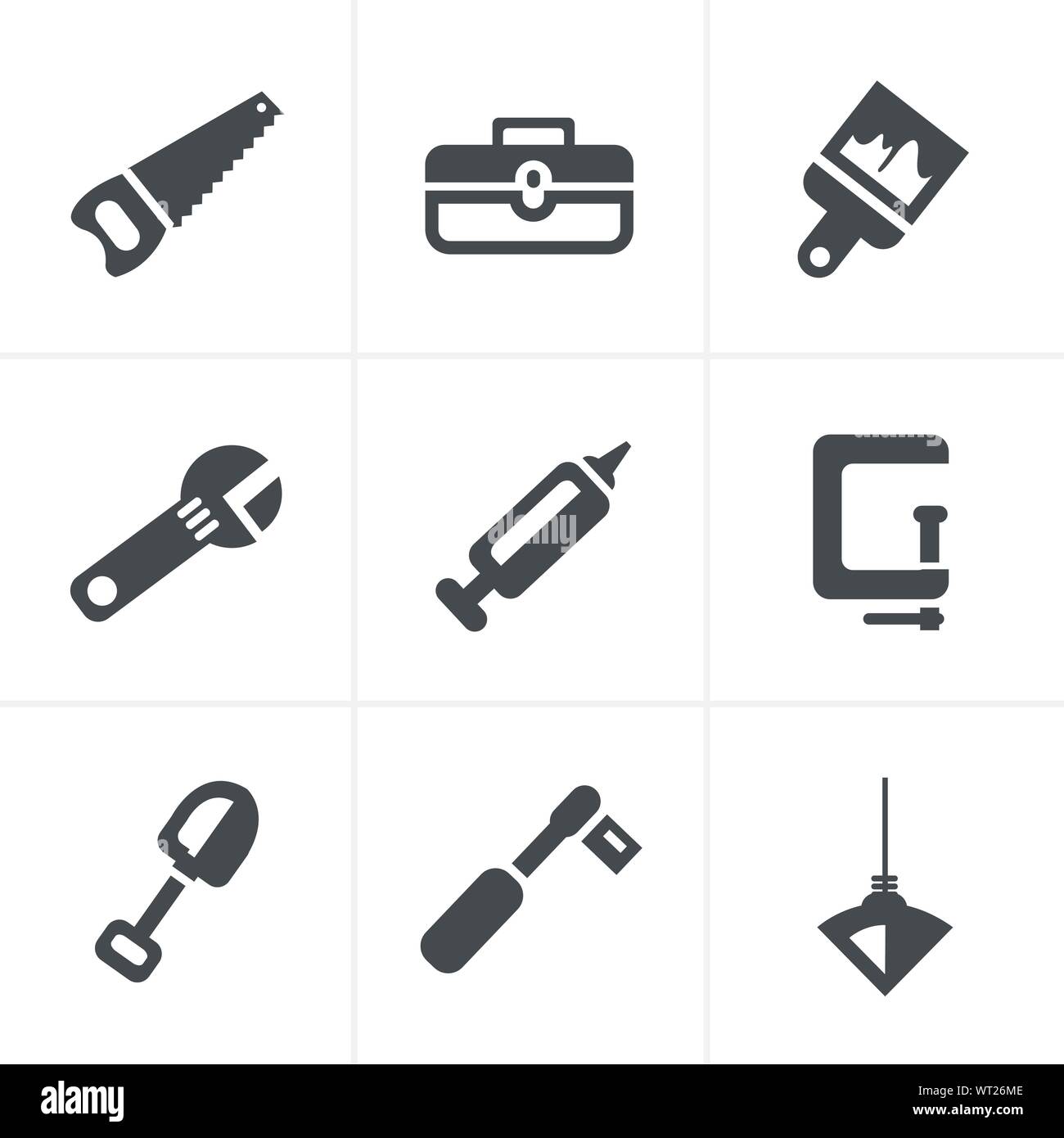 La construction de base - Outils et icônes Illustration de Vecteur