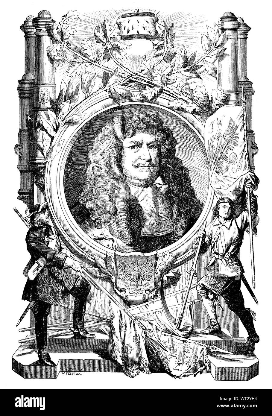 Frederick William fut Électeur de Brandebourg et duc de Prusse. Friedrich Wilhelm von Brandenburg, 1620-1688, aus dem Haus Hohenzollern ab 1640 guerre Markgraf von Brandenburg, Erzkämmerer und Kurfürst des Heiligen Römischen Reiches, amélioration numérique reproduction d'une illustration du xixe siècle Banque D'Images