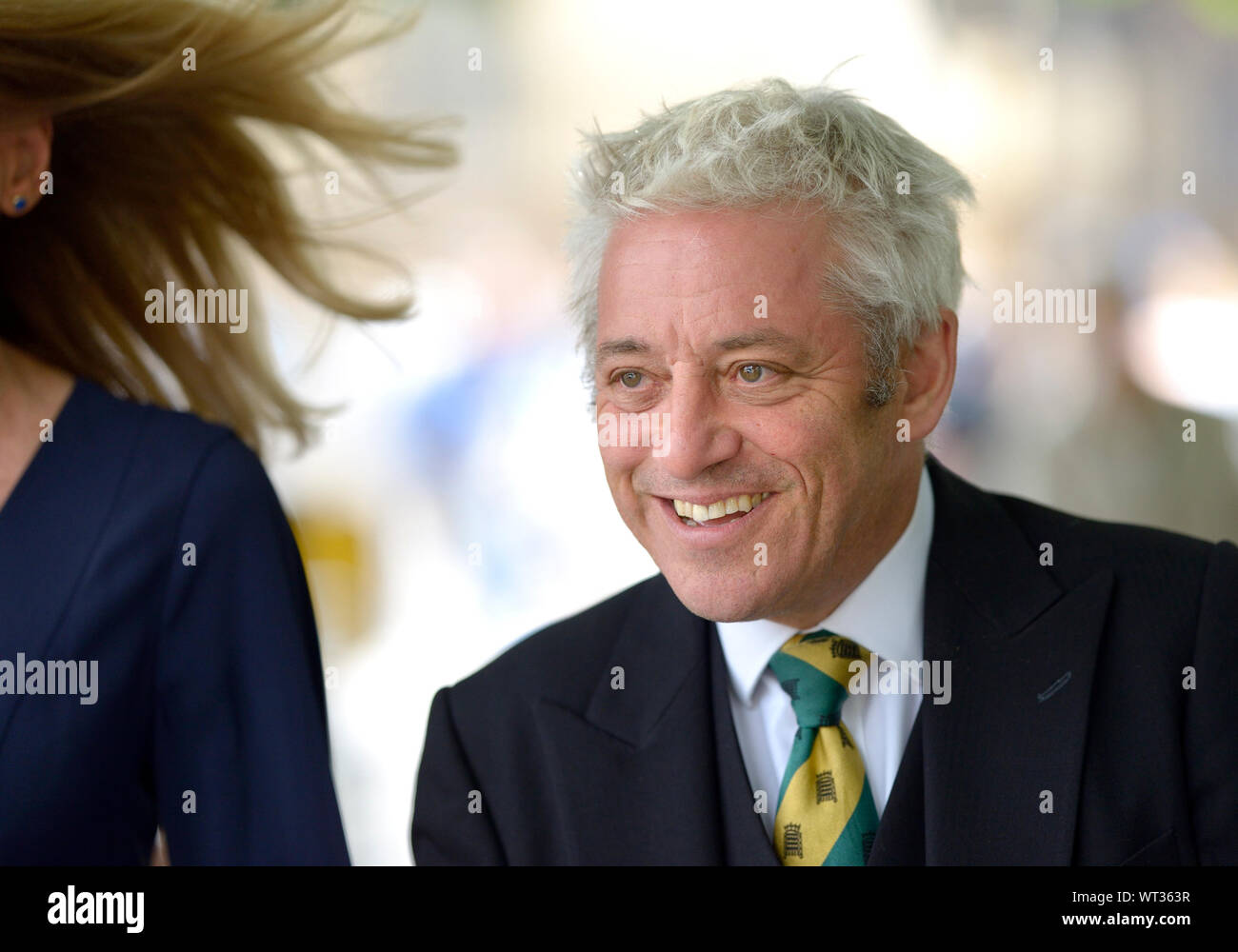 John Bercow MP - Président de la Chambre des communes - la marche avec sa femme Sally à Westminster, 10 Septembre 2019 Banque D'Images