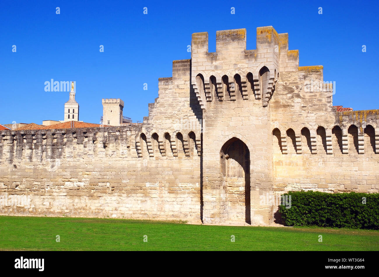 Rempart de la ville d'Avignon en Provence, France. Banque D'Images