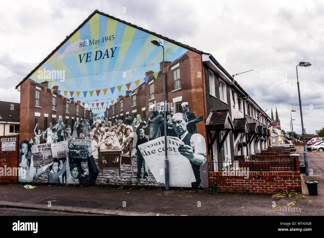 Peintures murales de la politique européenne de défense de l'Ulster. Belfast, Ulster (Irlande du Nord, Royaume-Uni, UK, Europe Banque D'Images