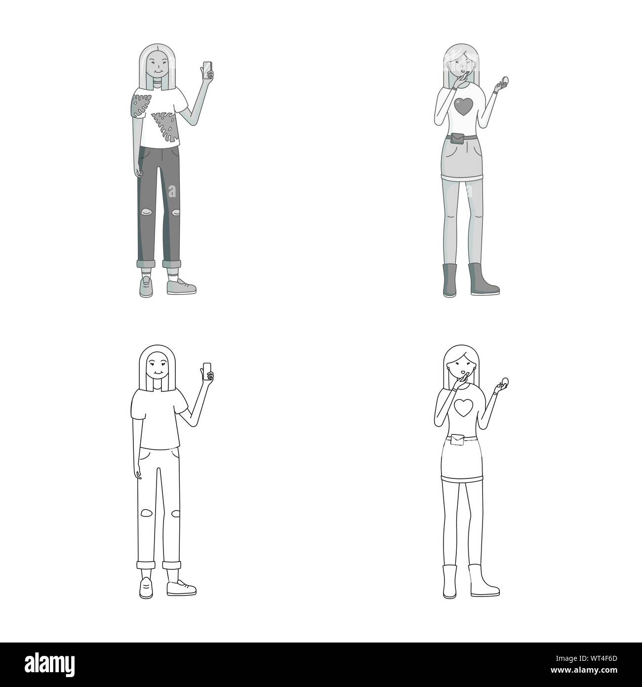 Vector illustration de la posture et de l'humeur d'un logo. Ensemble de la posture et la femme symbole boursier pour le web. Illustration de Vecteur