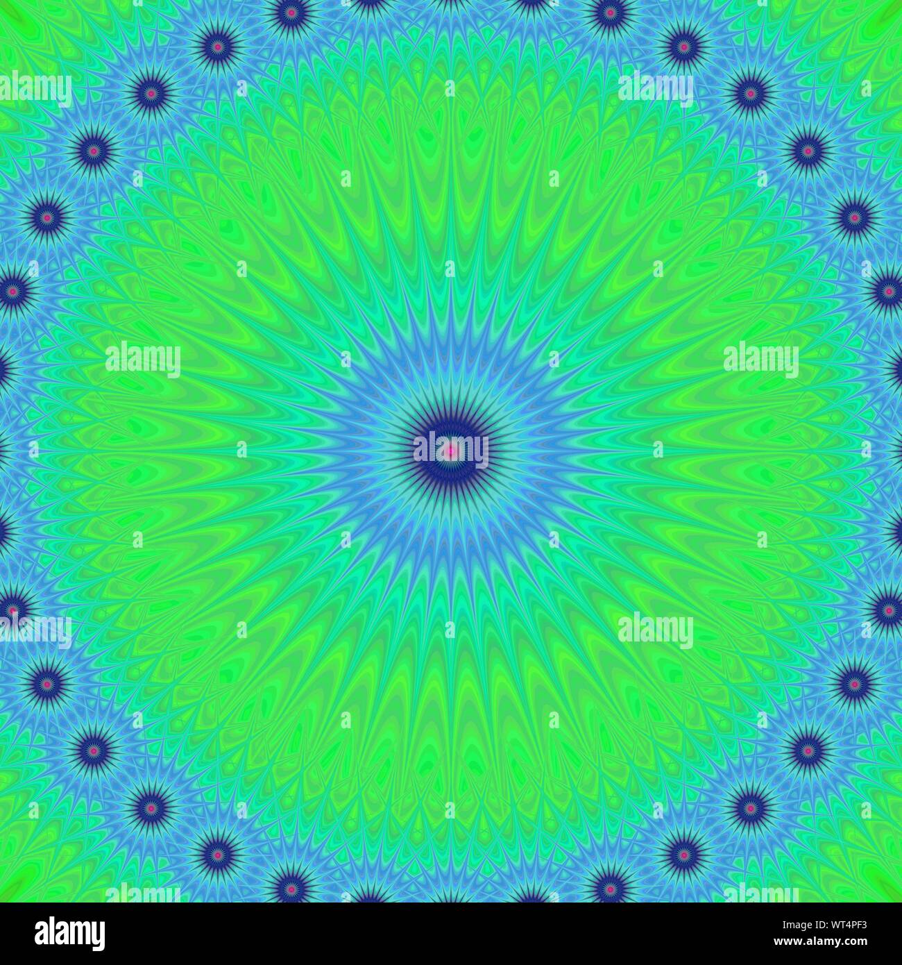 Green blue abstract background design fractal mandala Illustration de Vecteur