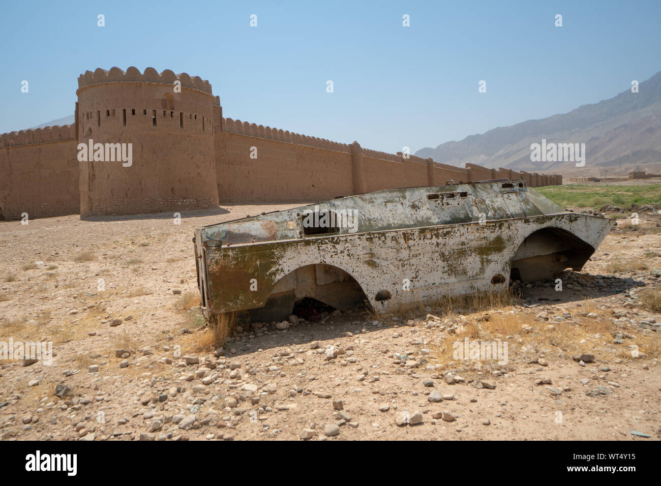 Vieux chars soviétiques dans la province de Balkh, en Afghanistan (août 2019) Banque D'Images