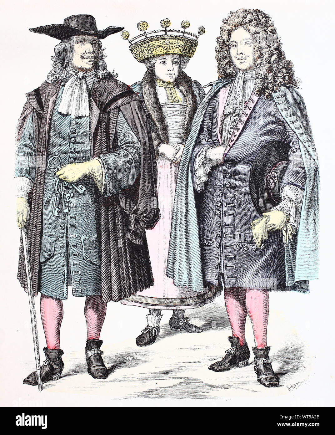 Costume national, des vêtements, de l'histoire des costumes, des gardiens de la tour, agriculteur - mariée, Hochzeiter, le costume national de Strasbourg, France, 17e siècle, Volkstracht, Kleidung, Geschichte der Kostüme, Turmhüter, Bäuerin - Braut, aus 2011 Straßburg, Frankreich, 17. Jahrhundert Banque D'Images