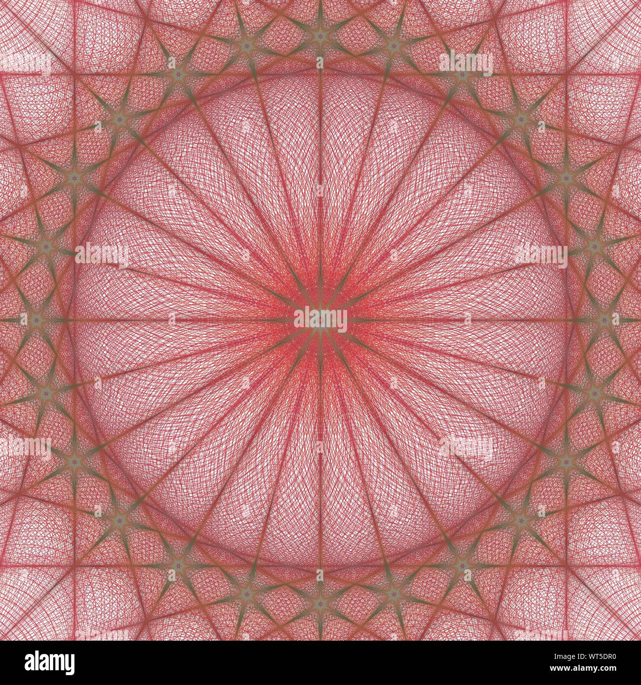 Résumé rouge fond de conception géométrique fractale kaléidoscope Illustration de Vecteur