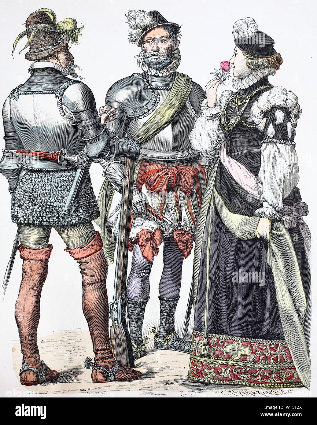 Costume national, des vêtements, de l'histoire des costumes, riders, rider's général sous Karl V, dame de 1560, le costume national d'Allemagne, 16e siècle, Volkstracht, Kleidung, Geschichte der Kostüme, Reiter, Reitergeneral unter Karl V., Dame aus dem Jahre 1560 aus Deutschland, 2011, 16. Jahrhundert Banque D'Images