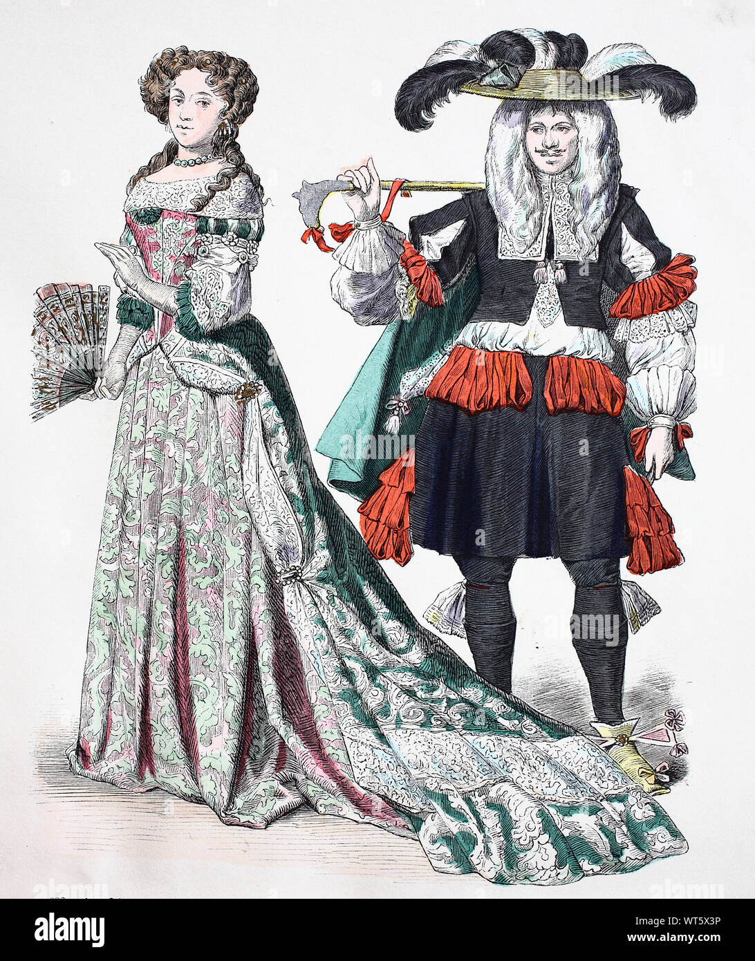 Costume national, des vêtements, de l'histoire des costumes, des vêtements  de Marie Anna von Bayern comme une princesse de France, en 1679 et les  jeunes de 1670, Volkstracht, Kleidung, Geschichte der Kostüme,