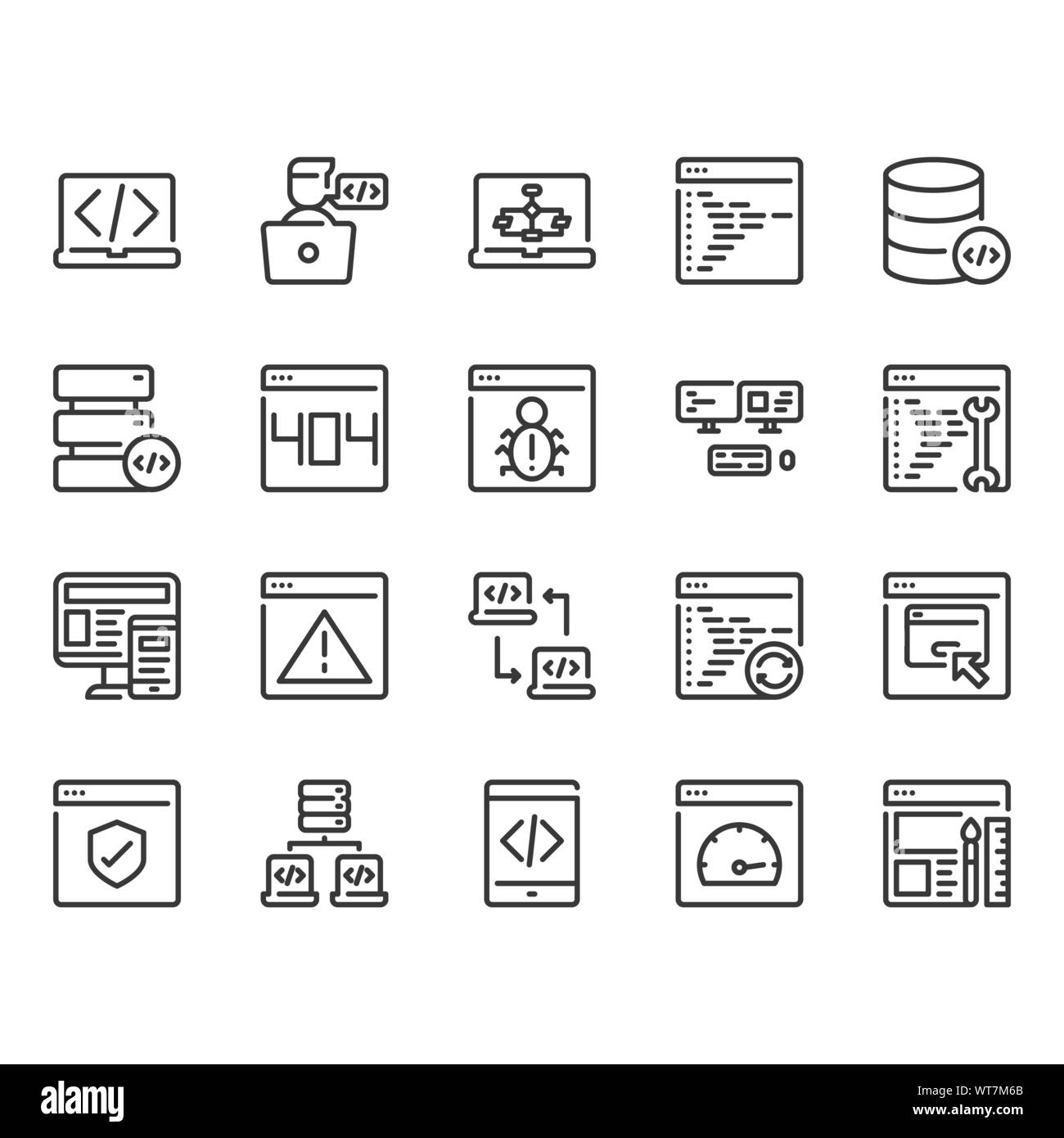 L'icône de programmation set.Vector illustration Illustration de Vecteur