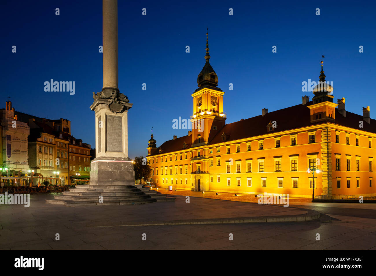 L'aube au Château Royal de Varsovie, Pologne. Banque D'Images