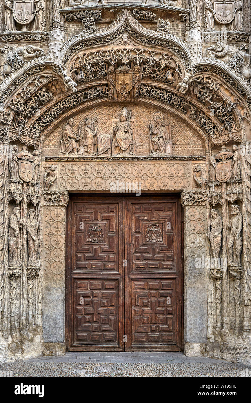 Le Colegio de San Gregorio dans la ville de Valladolid, l'une des plus importantes œuvres de style gothique tardif en Espagne. Construit à la fin du 15e siècle Banque D'Images