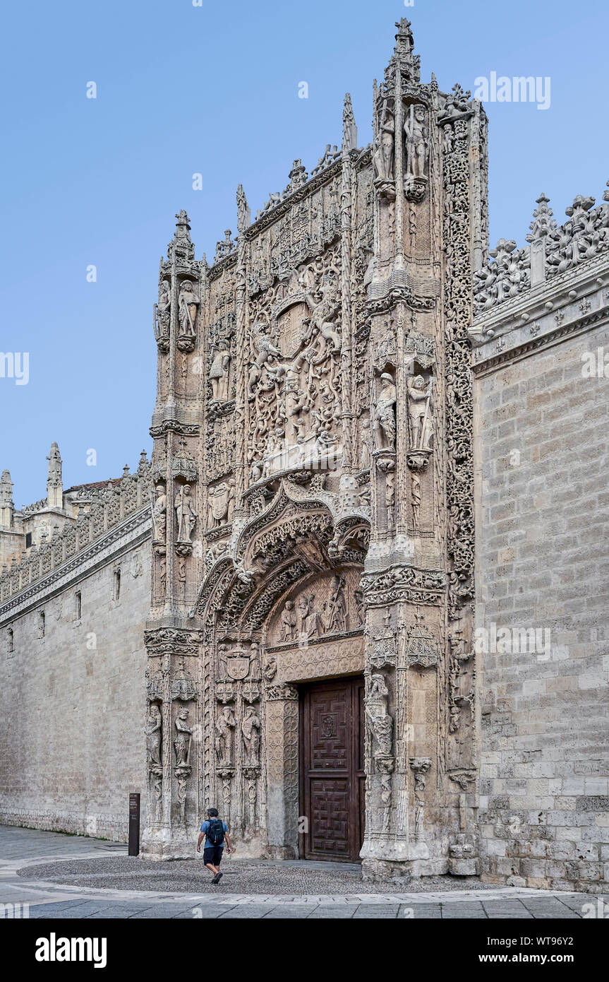 Le Colegio de San Gregorio dans la ville de Valladolid, l'une des plus importantes œuvres de style gothique tardif en Espagne. Construit à la fin du 15e siècle Banque D'Images