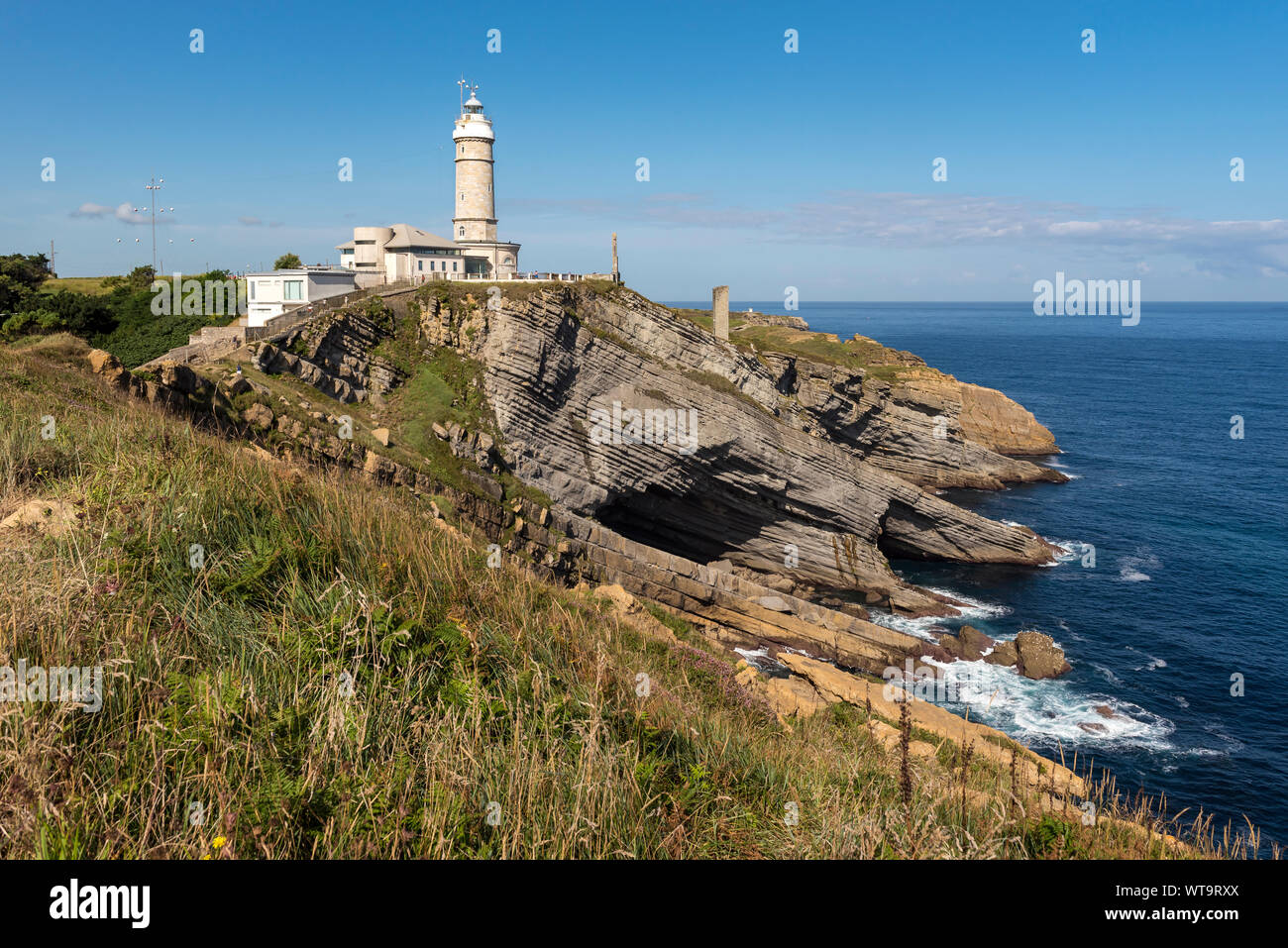 Phare de Cabo Mayor, Santander, Espagne Banque D'Images