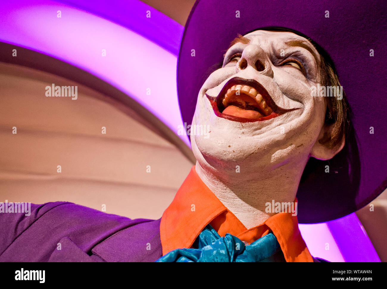 Statue de cire de Jack Nicholson en tant que joker dans Louis Tussauds Waxworks Banque D'Images