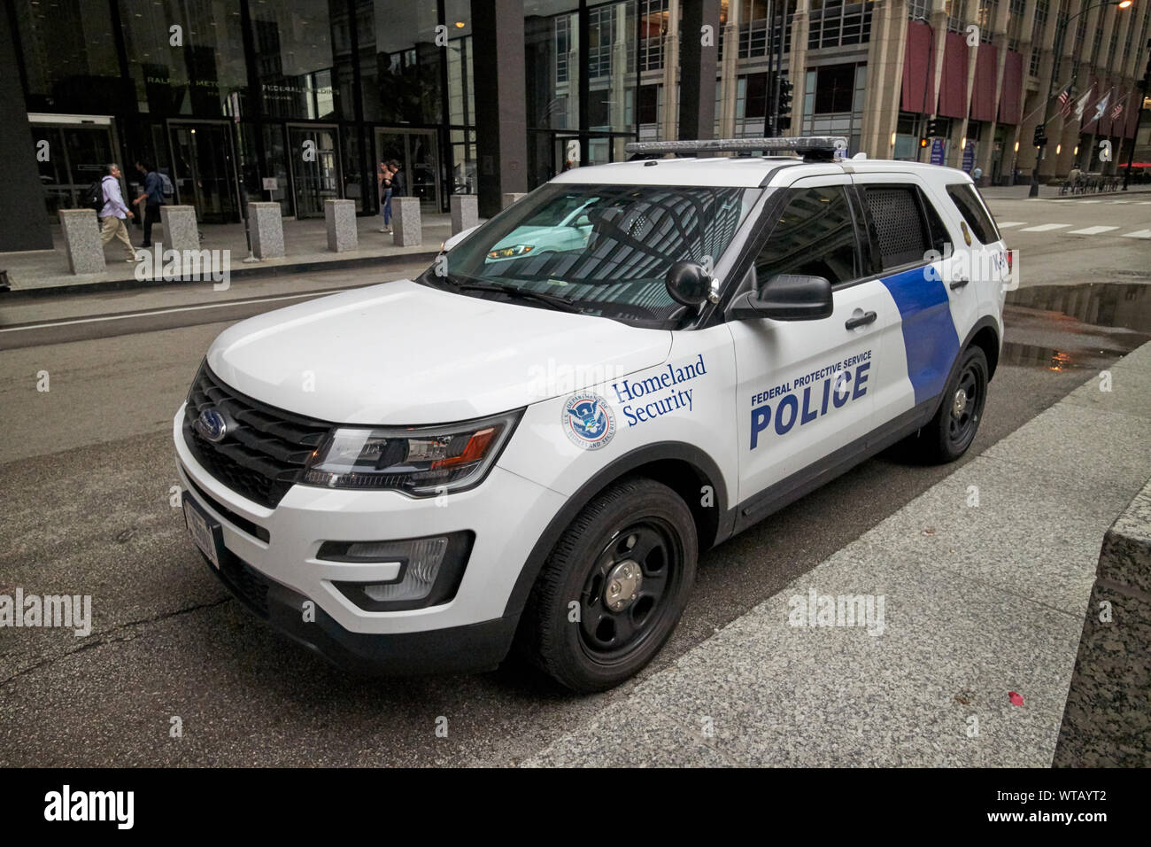 La police fédérale service de protection véhicule suv part du ministère de la sécurité intérieure Chicago Illinois USA Banque D'Images