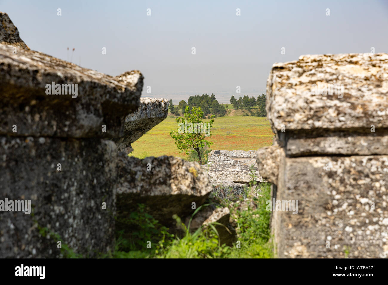 Tombes anciennes dans la nécropole - Pamukkale - Hierapolis - Château de coton - Denizli - Turquie Banque D'Images