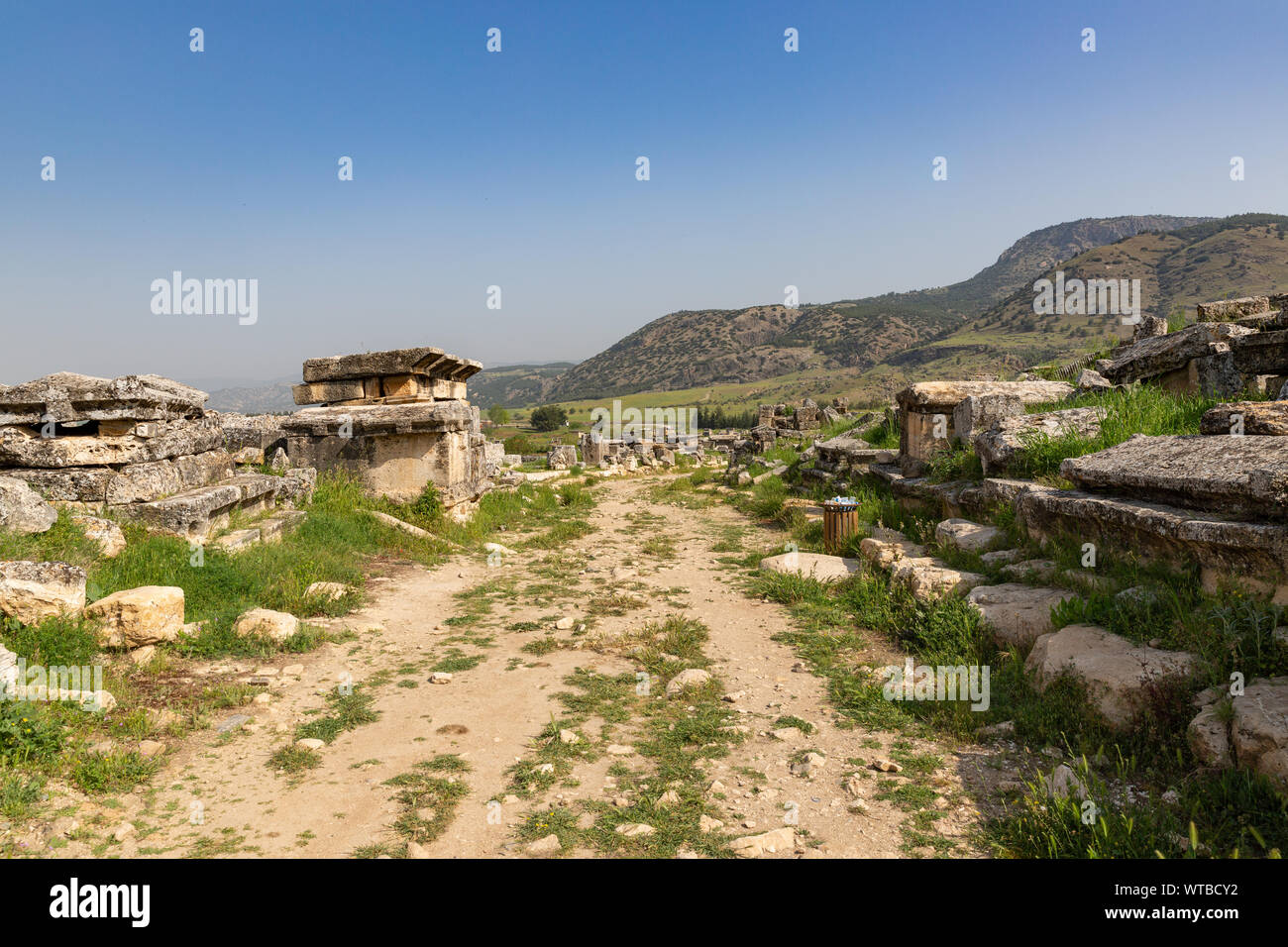 Tombes anciennes dans la nécropole - Pamukkale - Hierapolis - Château de coton - Denizli - Turquie Banque D'Images