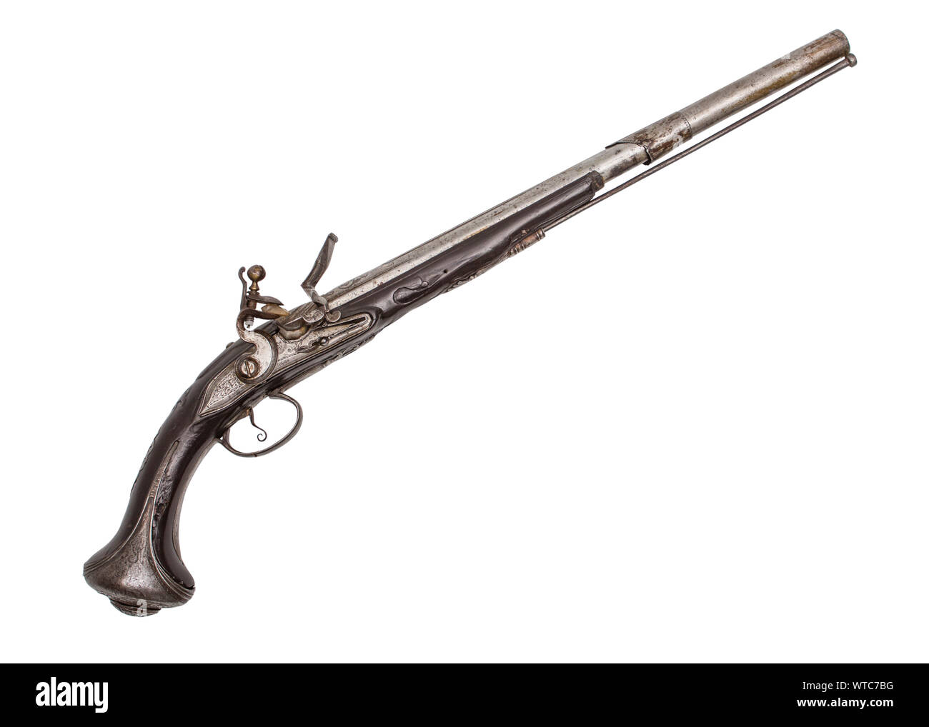 Pistolet à silex ottoman turc du 19e siècle. Banque D'Images