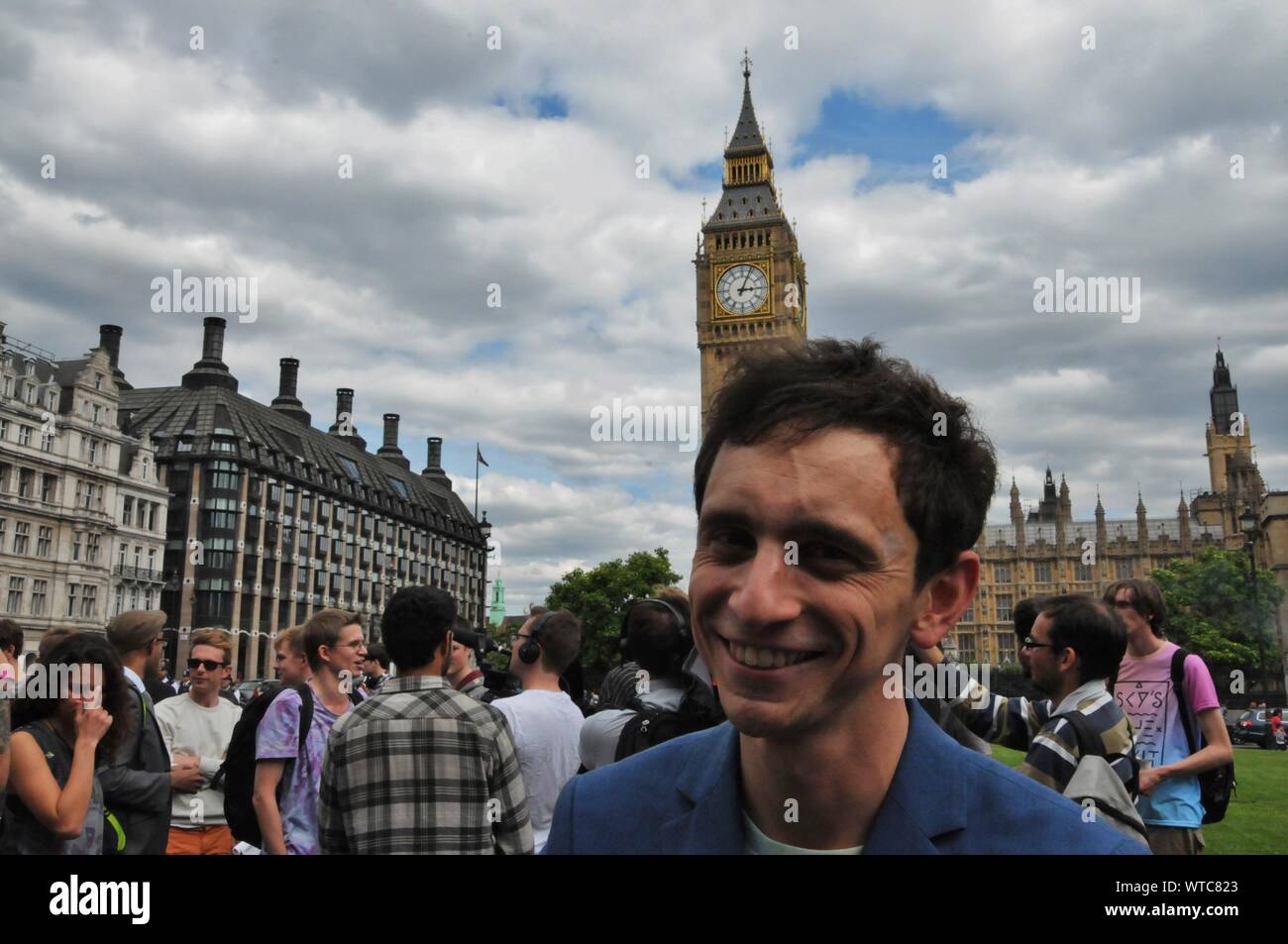 Stephen Reid organisateur de Protest Against Criminalization of Legal Highs, Parliament Square, Londres, Royaume-Uni. Banque D'Images