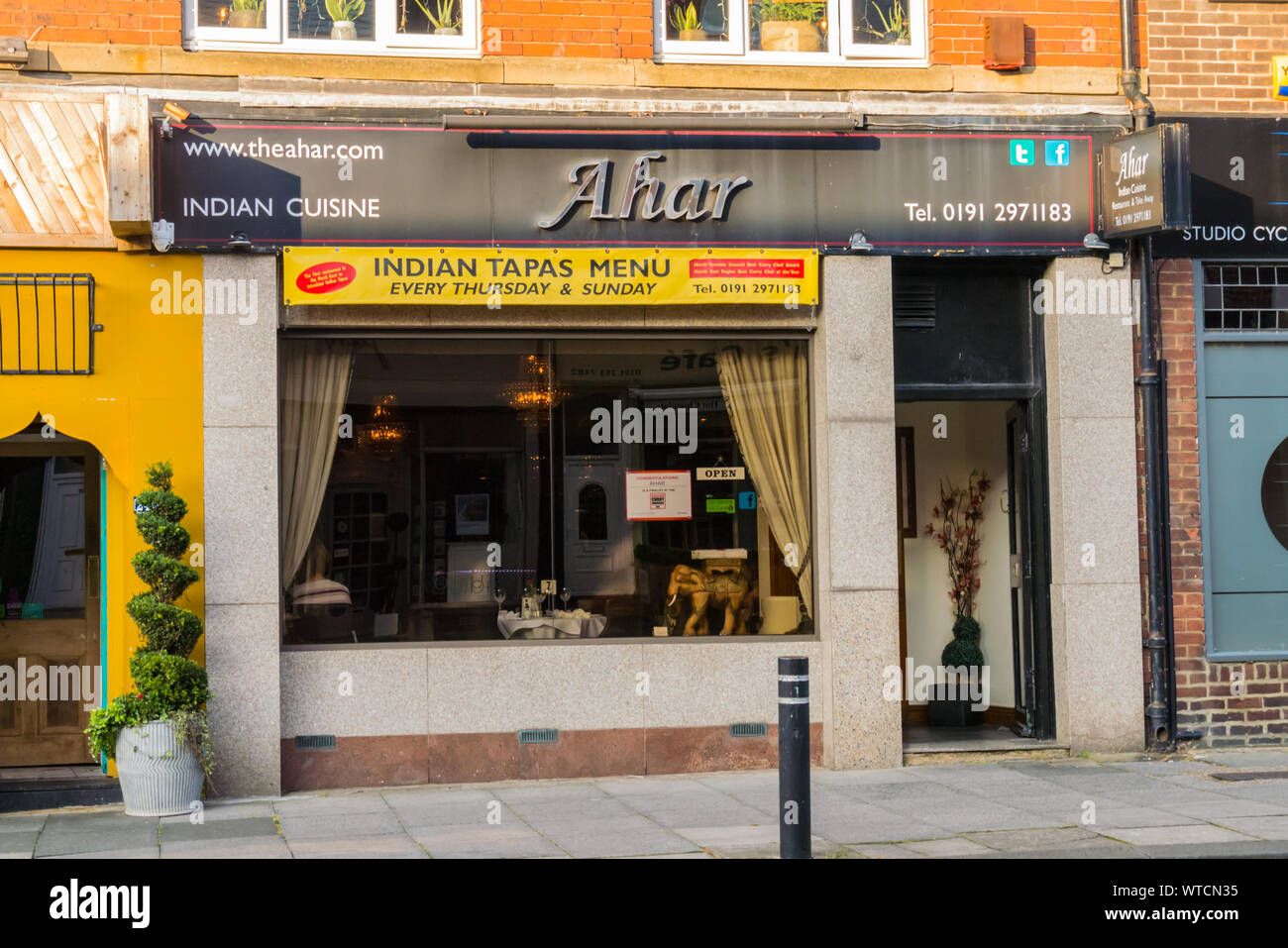 Cuisine indienne Ahar Reaturant à Whitley Bay Banque D'Images
