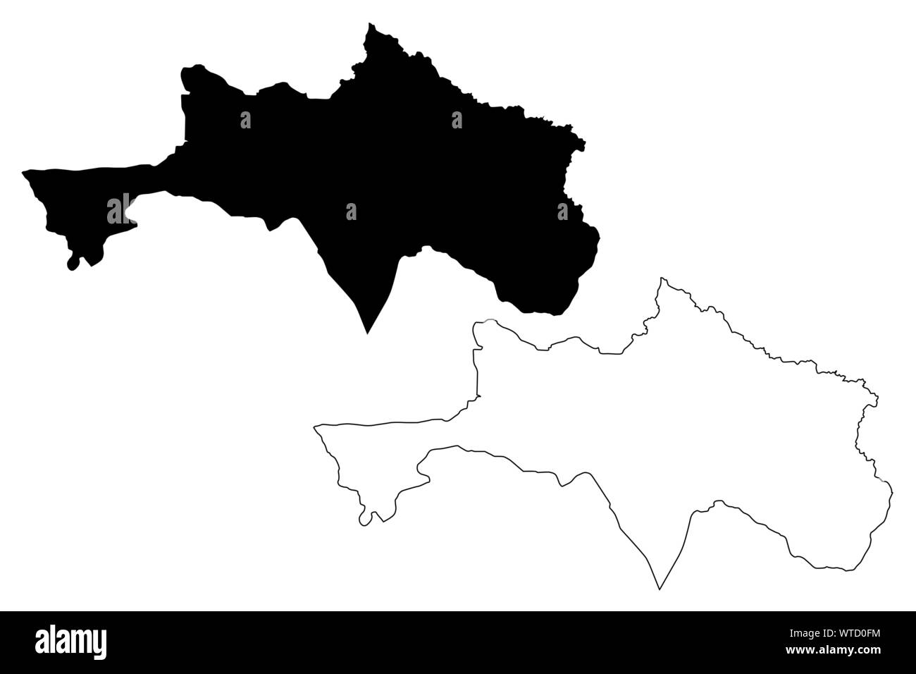 La province de Bolikhamsai (République démocratique populaire du Laos, Muang Lao, Provinces du Laos) map vector illustration croquis Borikhamxay, scribble map Illustration de Vecteur