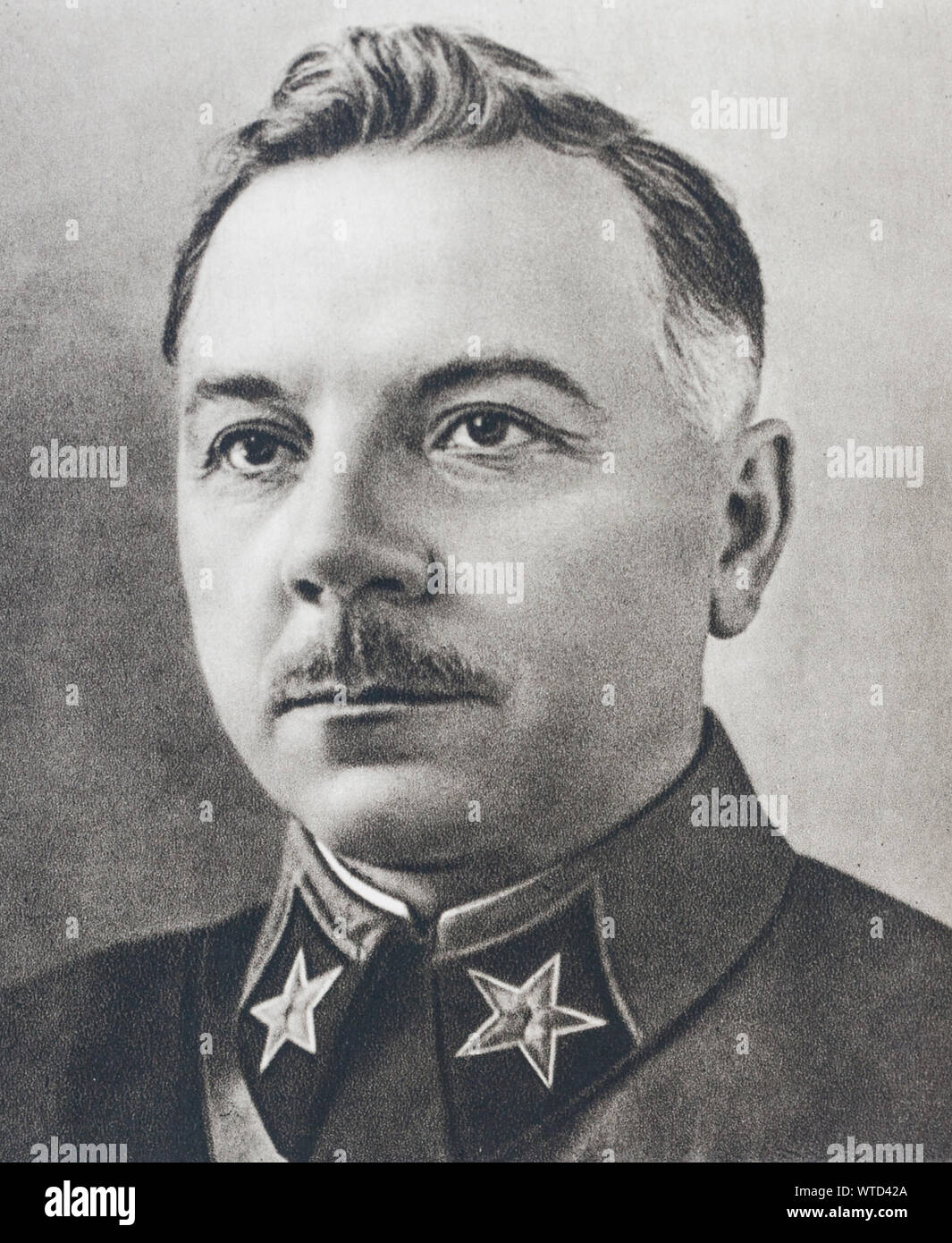 Klim Vorochilov (1881 - 1969), était un officier militaire et homme politique soviétique au cours de l'ère de Staline. Il était l'un des cinq directeurs provinciaux Banque D'Images