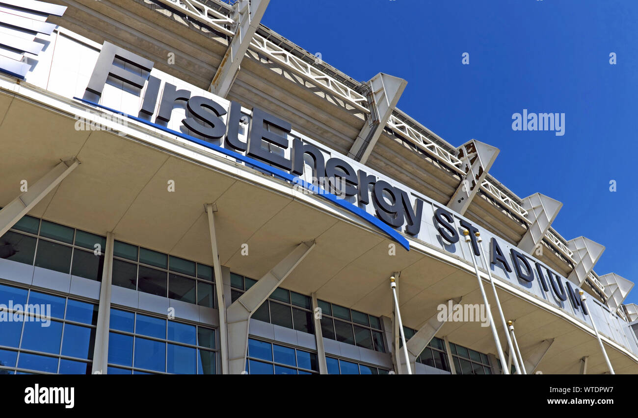 Stade FirstEnergy extérieur, accueil stade des Cleveland Browns, à Cleveland, Ohio, USA. Banque D'Images