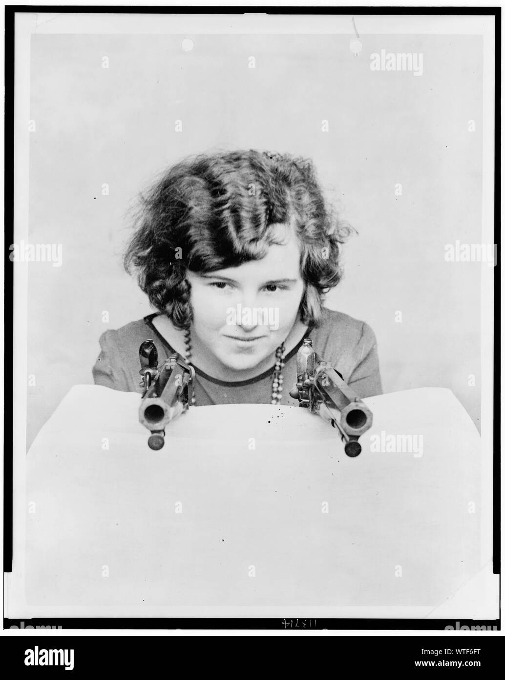 Mlle Grace Stockman avec le président Andrew Jackson, pistolets de duel au Musée National Banque D'Images