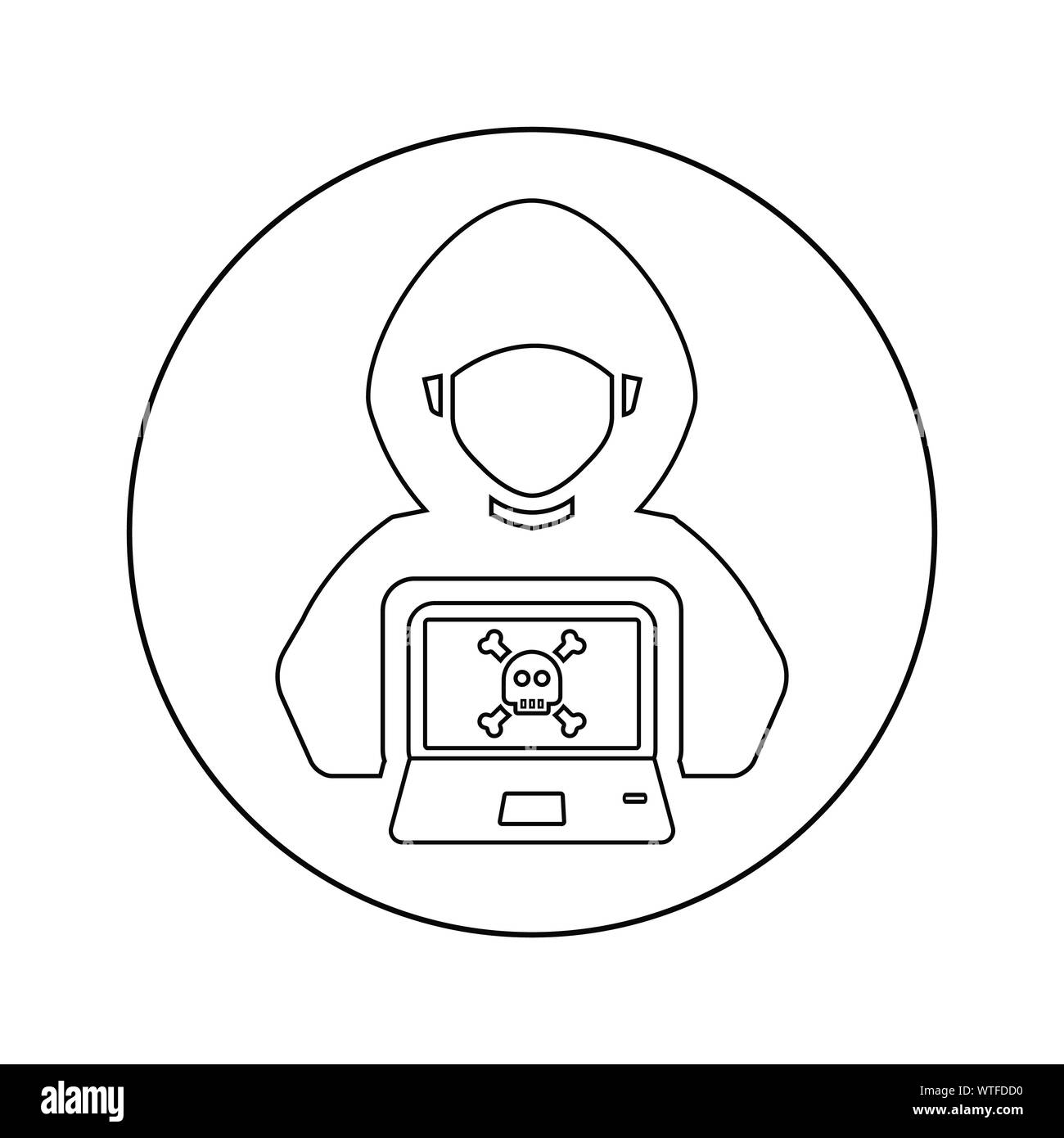 L'icône de Hacker, Hacking, la cybercriminalité Illustration de Vecteur