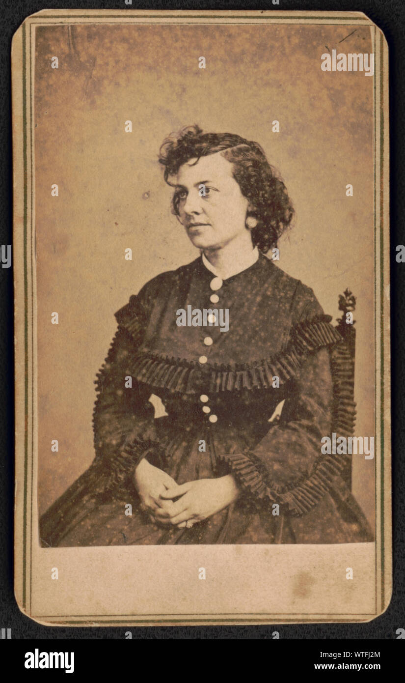 Mlle Pauline majeur Cushman, l'Union spy et scout, qui a été capturé et condamné à mort en tant qu'espion, et fédéral a été sauvé à Shelbyville par l'Armée de l'Union sous le général Rosecrans / De négatif photographique dans la région de Brady's National Portrait Gallery. Banque D'Images