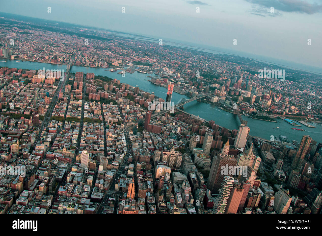 Vue d'hélicoptère de New York City (NYC), New York Banque D'Images