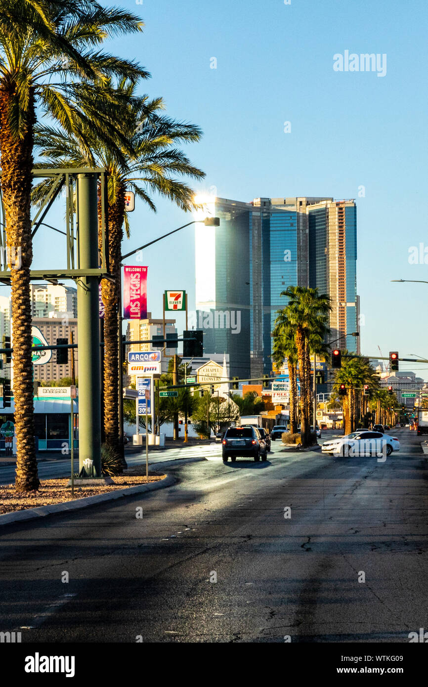 Sur le Strip à Las Vegas NEVADA USA Banque D'Images