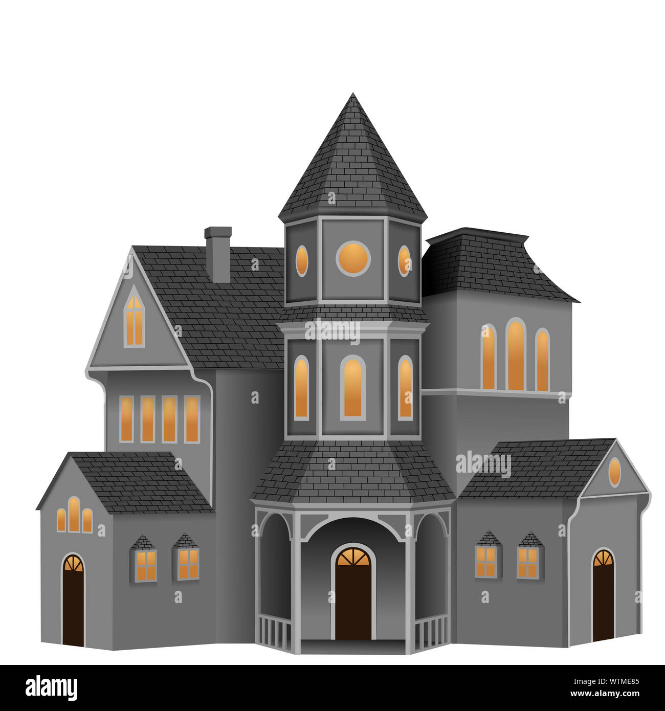 Illustration maison creepy hallowen Banque D'Images