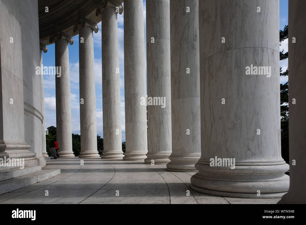 Colonnes en dehors de la Jefferson Memorial à Washington, DC. Banque D'Images